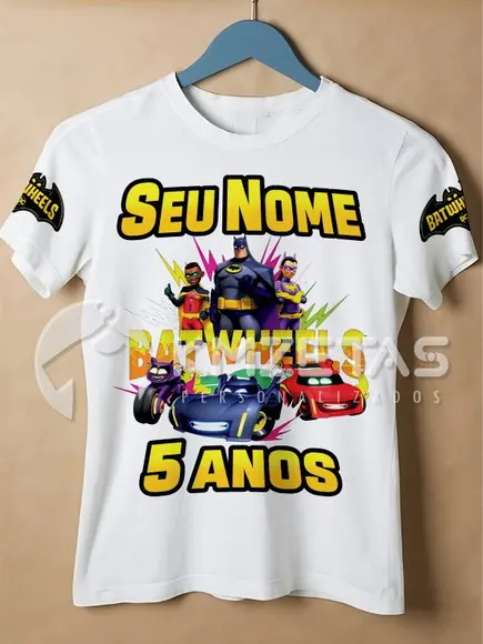 Blusa Batwheels Festa Infantil Camisa Personalizada