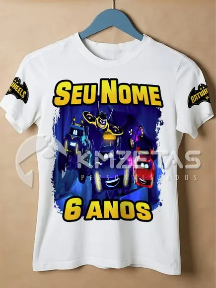 Blusa Batwheels Aniversário Infantil Camisa Personalizada
