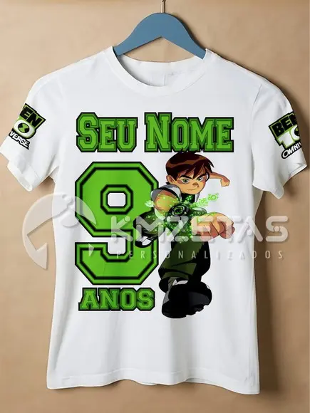 Blusa Ben 10 Festa Infantil Aniversário Personalizada Ben10