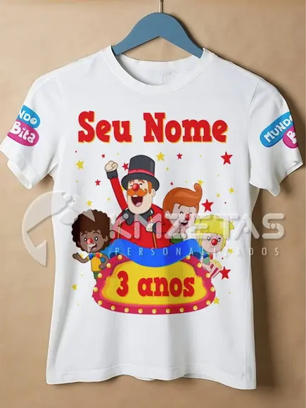 Blusa Bita Festa Infantil Circo Palhaço Camisa Personalizada