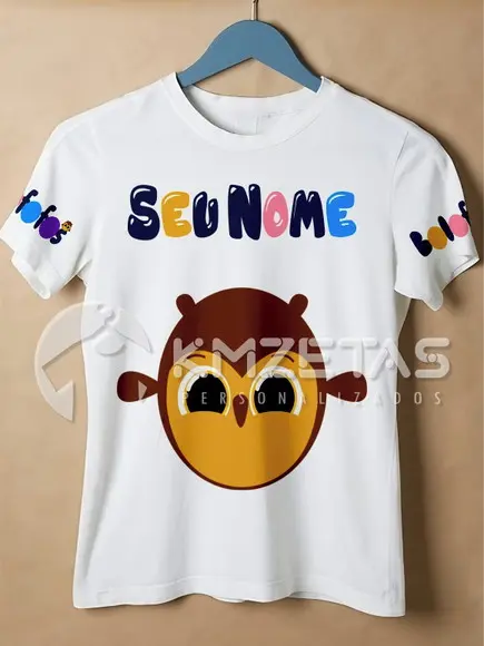 Blusa Bolofofos Pipi Corujinha Infantil Adulto Personalizada