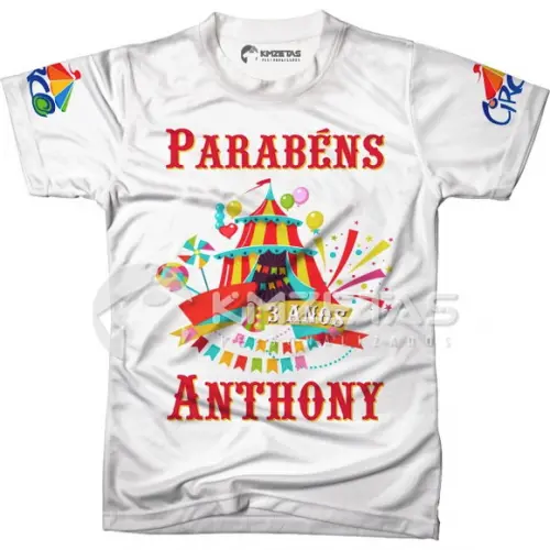 Blusa Camiseta Camisa Circo Personalizada Festa Aniversário