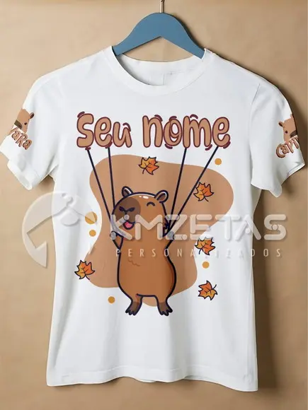 Blusa Capivara Camisa Infantil Adulto Personalizada
