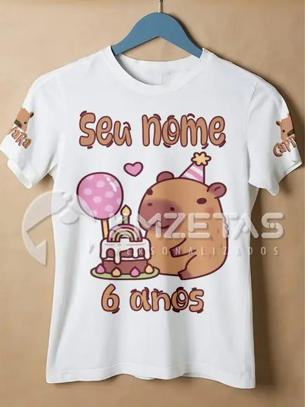 Blusa Capivara Festa Infantil Camisa Personalizada