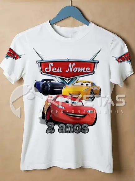 Blusa Carros Disney 3 Festa Infantil Adulto Personalizada