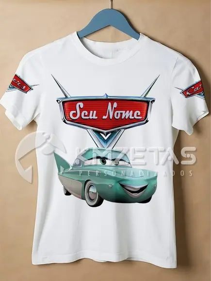 Blusa Carros Disney Flo Camisa Personalizada Unissex