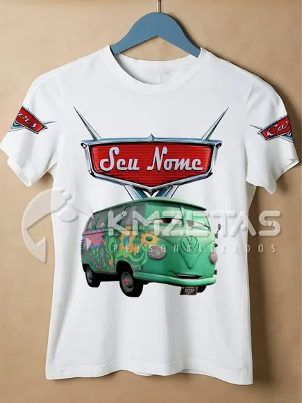 Blusa Carros Disney Fillmore Kombi Camisa Personalizada