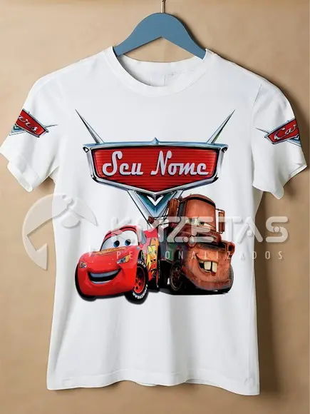 Blusa Carros Disney Mcqueen Mate Camisa Personalizada