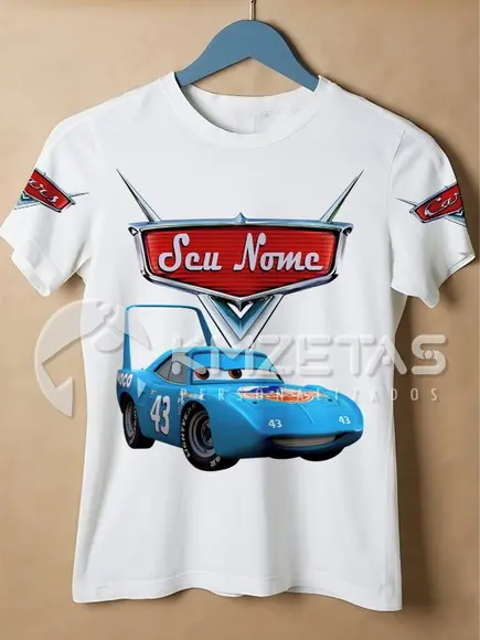 Blusa Carros Disney Rei Strip Weathers Camisa Personalizada