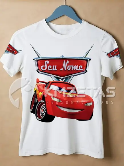 Blusa Carros Disney Relâmpago Mcqueen Camisa Personalizada