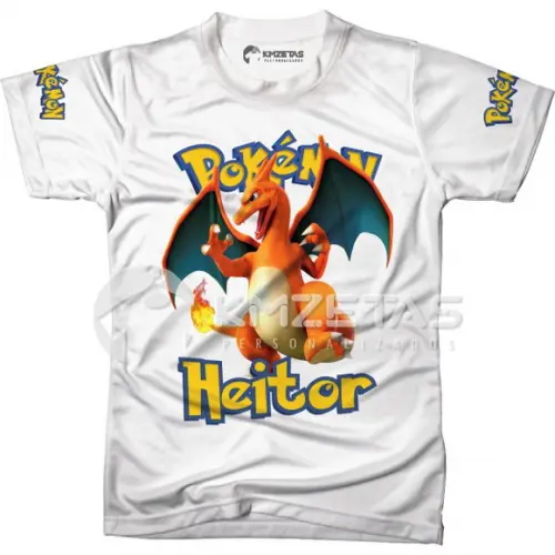 Blusa Charizard Pokemon Infantil Adulo Personalizada