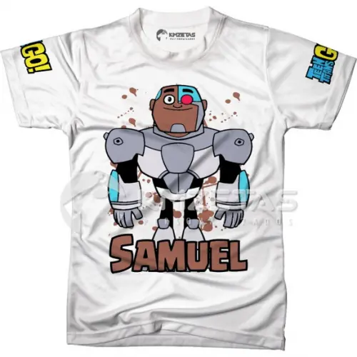 Blusa Ciborgue Jovens Titans Infantil Adulto Personalizada