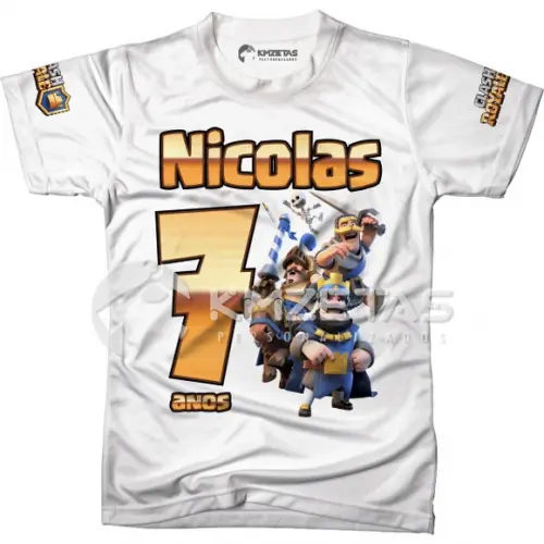 Blusa Clash Royale Festa Aniversário Infantil Personalizada