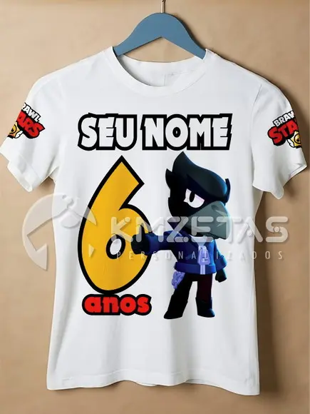 Blusa Corvo Brawl Stars Festa Aniversário Personalizada