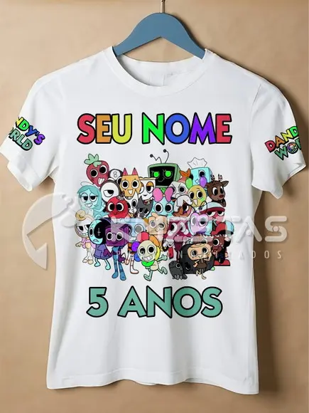 Blusa Dandy's World Festa Infantil Camisa Personalizada