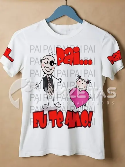 Blusa Dia dos Pais Eu Te Amo Infantil Adulto Personalizada