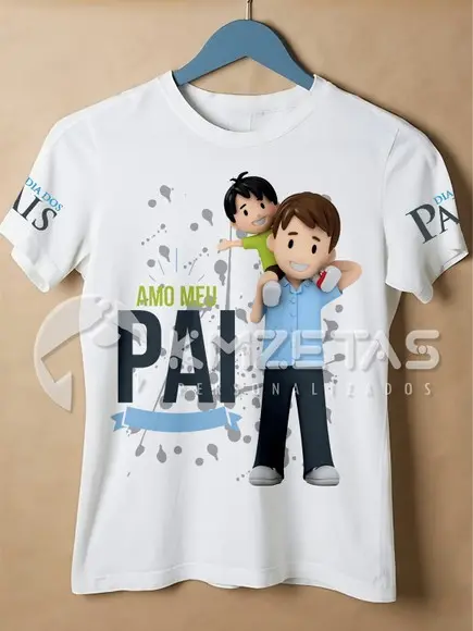Blusa Dia dos Pais Amo Meu Pai Infantil Adulto Personalizada