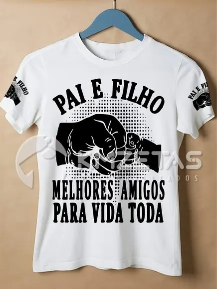 Blusa Dia dos Pais Pai Filho Melhores Amigos Infantil Adulto