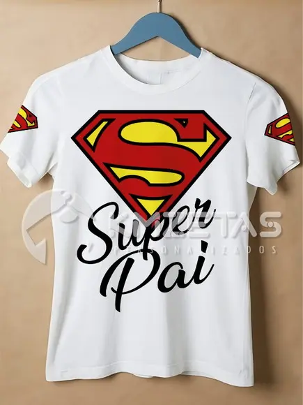 Blusa Dia dos Pais Superpai Infantil Adulto Personalizada
