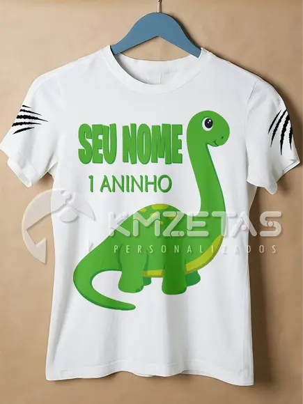 Blusa Dinossauro Braquiossauro Personalizada Aniversário