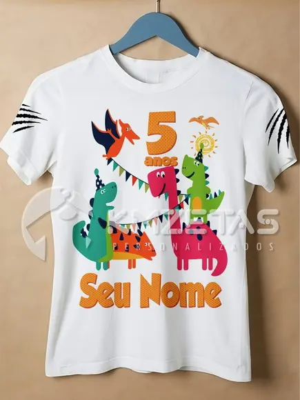 Blusa Dinossauros Infantil Adulto Personalizada