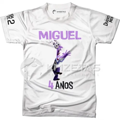 Blusa Divertida Mente 2 Medo Filme Personalizada
