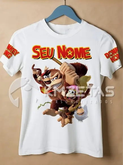 Blusa Donkey Kong Diddy Dixie Cranky Infantil Adulto