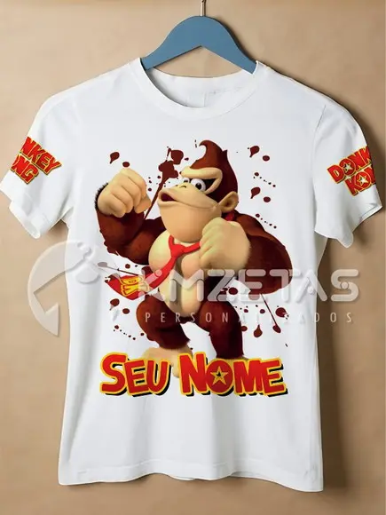 Blusa Donkey Kong Geek Infantil Adulto Personalizada