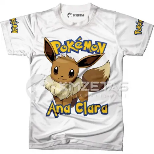 Blusa Eevee Pokemon Infantil Juvenil Adulo Personalizada