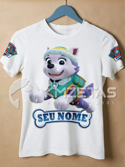Blusa Everest Patrulha Canina Infantil Adulto Personalizada