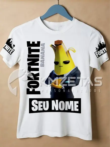 Blusa Fortnite Banana Skin Infantil Adulto Personalizada