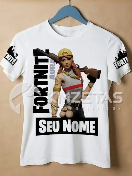 Blusa Fortnite Aura Skin Infantil Adulto Personalizada