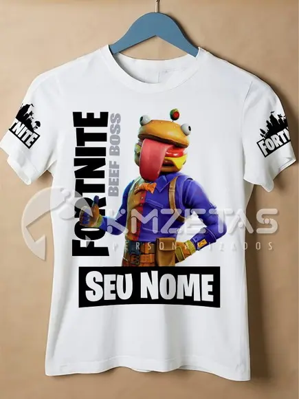 Blusa Fortnite Beef Boss Infantil Adulto Personalizada