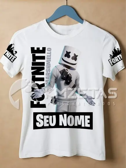 Blusa Fortnite Dj Marshmello Infantil Adulto Personalizada