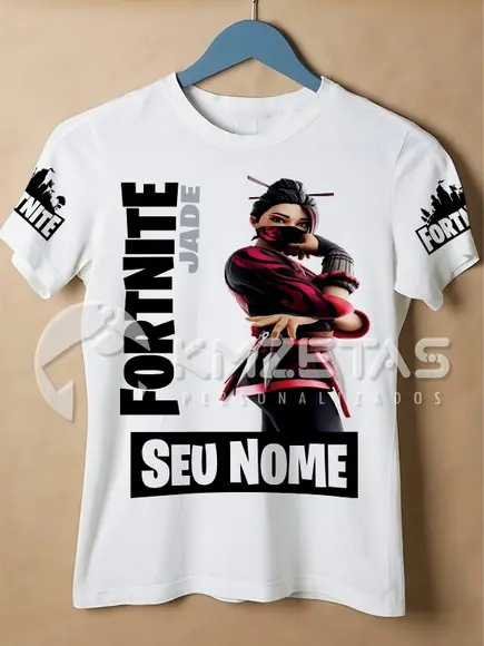 Blusa Fortnite Jade Skin Infantil Adulto Personalizada