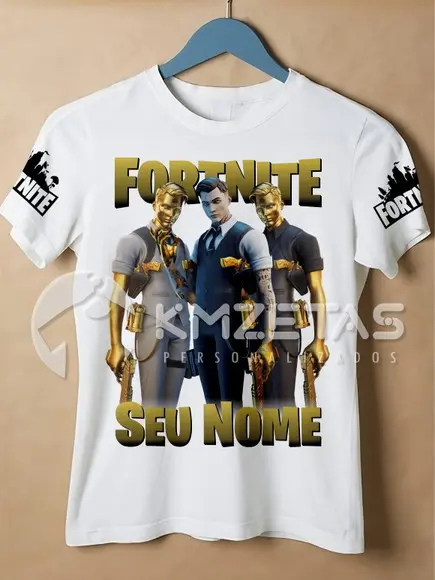 Blusa Fortnite Midas Gold Infantil Adulto Personalizada