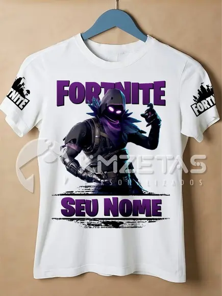 Blusa Fortnite Raven Corvo Infantil Adulto Personalizada