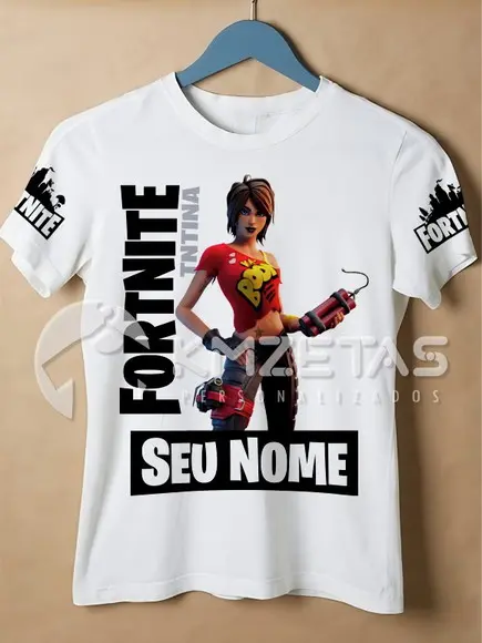 Blusa Fortnite Tntina Infantil Adulto Personalizada