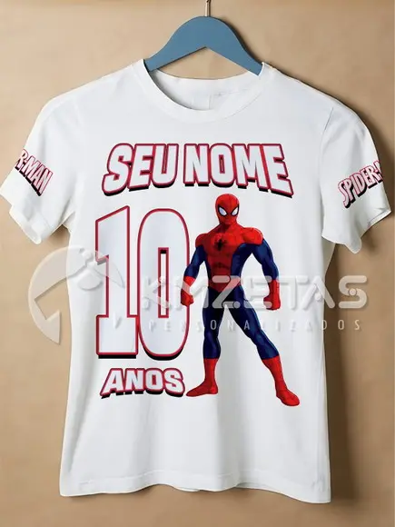 Blusa Homem Aranha Festa Infantil Personalizada