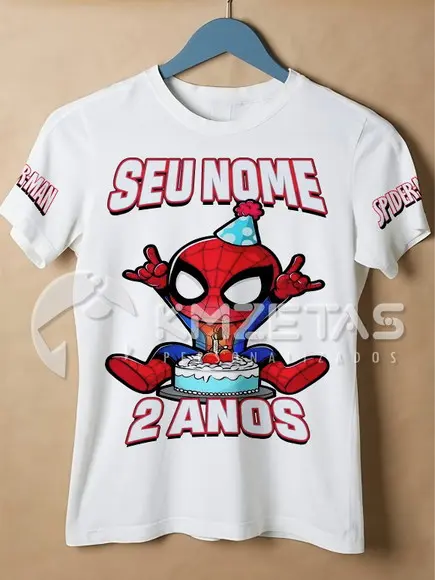 Blusa Homem Aranha Festa Aniversario Camisa Personalizada