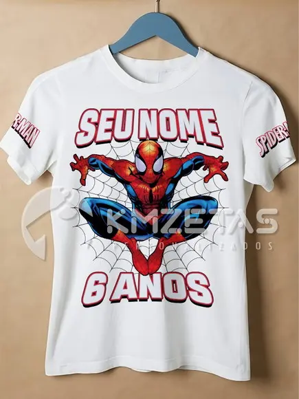 Blusa Homem Aranha Infantil Personalizada