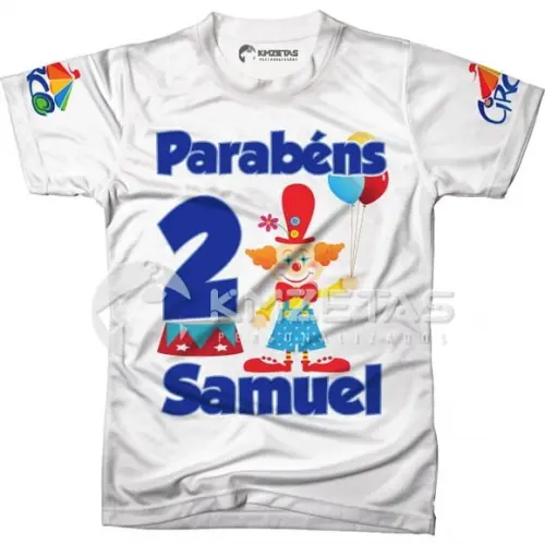 Blusa Infantil Tema Circo Palhaço Festa Personalizada