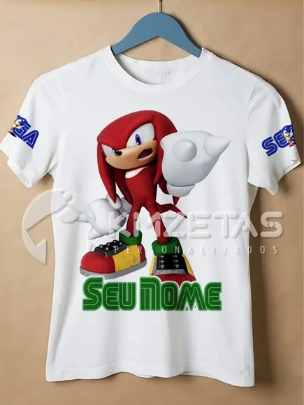 Blusa Knuckles Sonic Infantil Adulto Personalizada