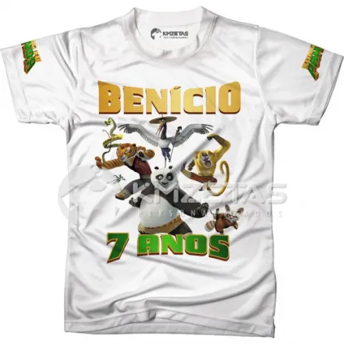 Blusa Kung Fu Panda Festa Infantil Personalizada Nome