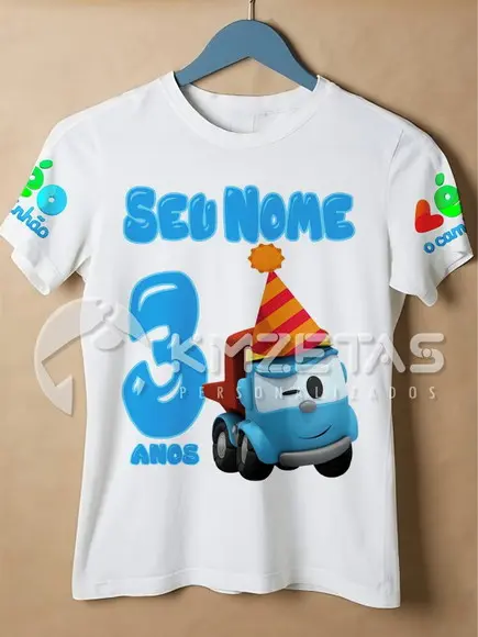 Blusa Léo o Caminhão Festa Camiseta Personalizada