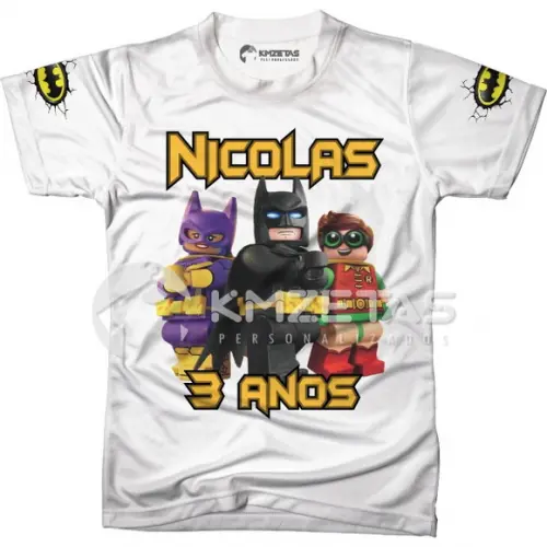 Blusa Lego Batman Filme Infantil Festa Personalizada