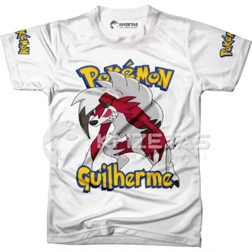 Blusa Lycanroc Pokemon Infantil Juvenil Adulo Personalizada