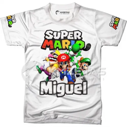 Blusa Mario Bros Luigi Wario Yoshi Infantil Personalizada
