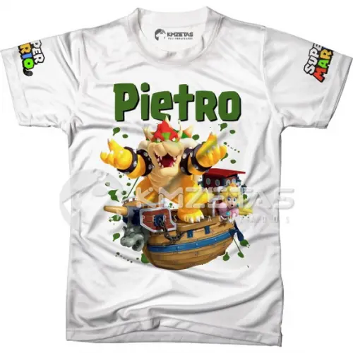 Blusa Mario Bros Bowser Peach Infantil Adulto Personalizada