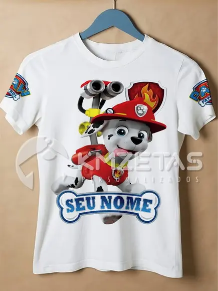Blusa Marshall Patrulha Canina Infantil Adulto Personalizada
